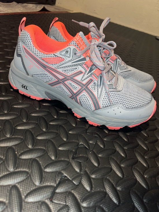 ASICS Gel Venture 8 Trail Running Shoes Grey Coral Size 6.5 - Picture 3 of 7